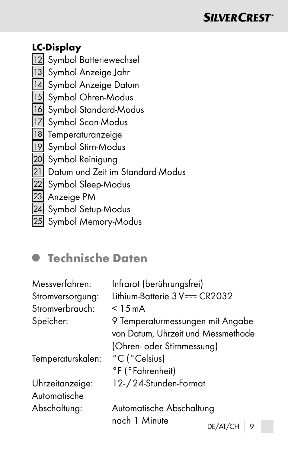 Technische daten | Silvercrest SSOT 6 B2 User Manual | Page 9 / 125