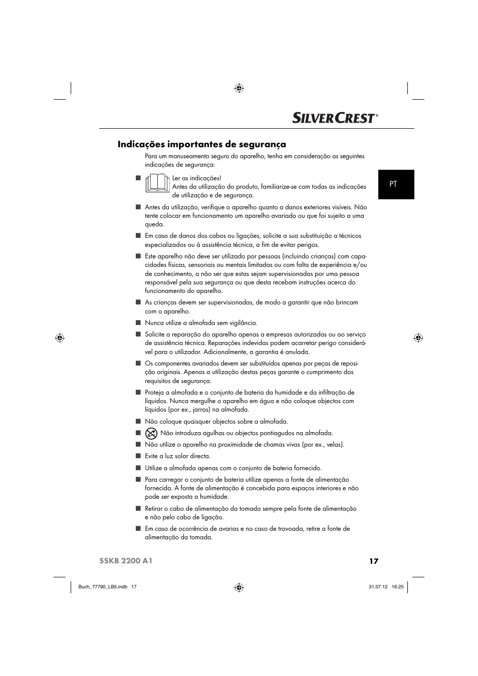 Indicações importantes de segurança | Silvercrest SSKB 2200 A1 User Manual | Page 20 / 52