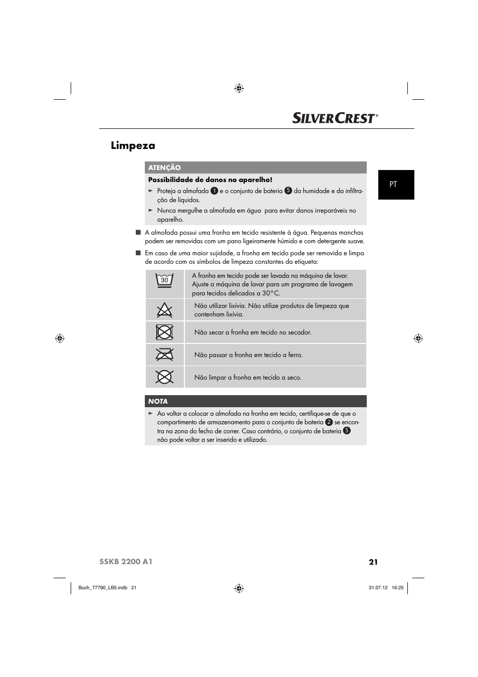 Limpeza | Silvercrest SSKB 2200 A1 User Manual | Page 24 / 52