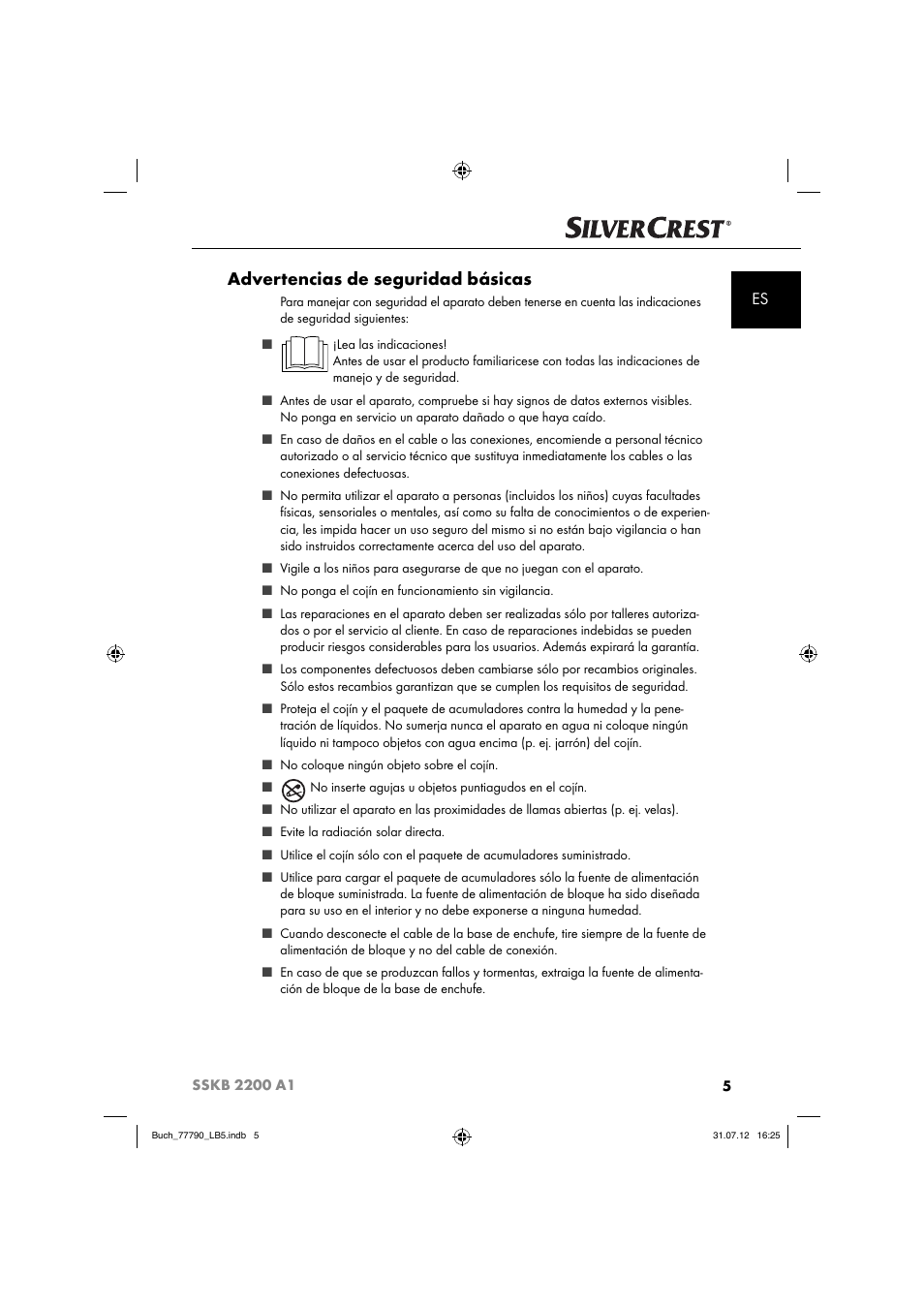 Advertencias de seguridad básicas | Silvercrest SSKB 2200 A1 User Manual | Page 8 / 52