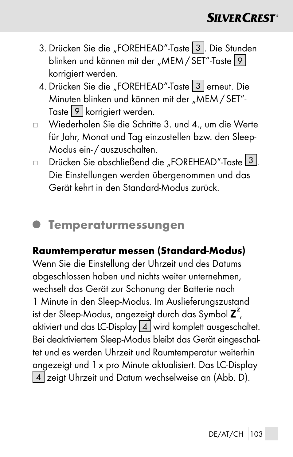 Temperaturmessungen | Silvercrest SSOT 6 B2 User Manual | Page 103 / 121