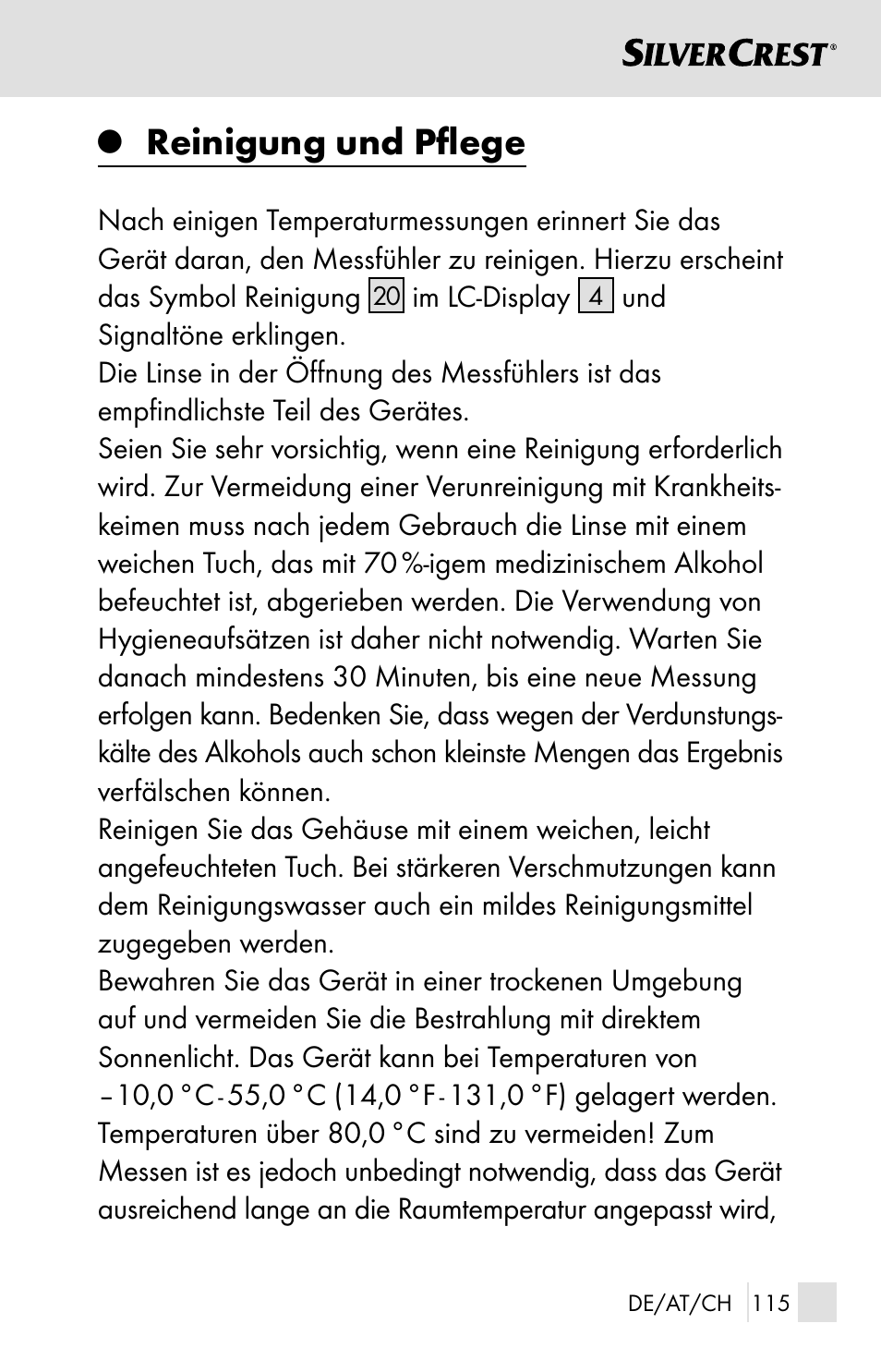 Reinigung und pﬂ ege | Silvercrest SSOT 6 B2 User Manual | Page 115 / 121