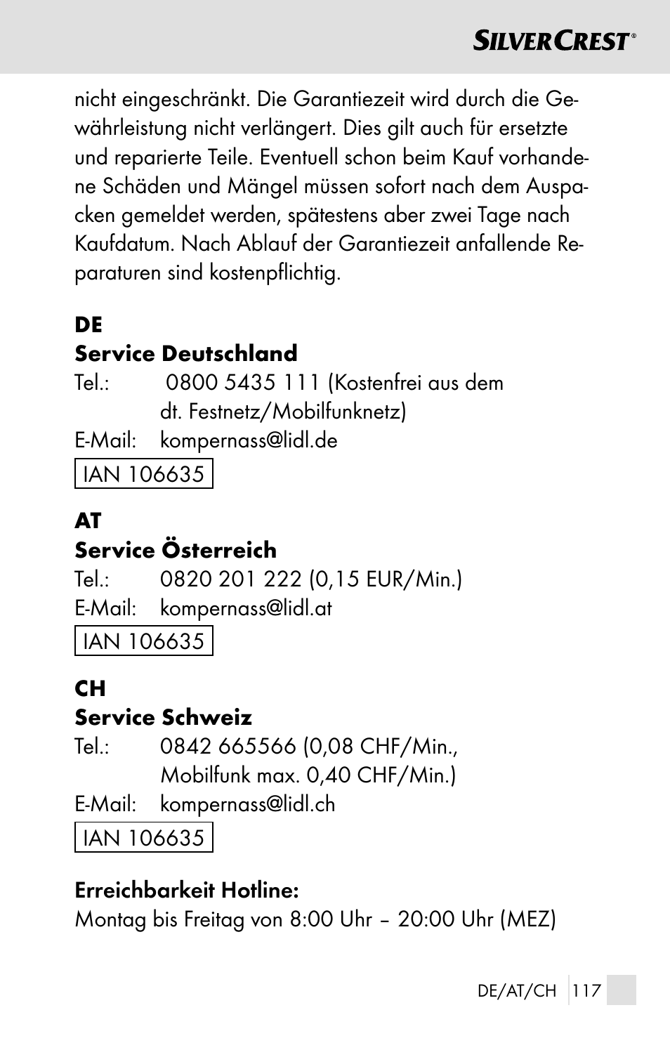 Silvercrest SSOT 6 B2 User Manual | Page 117 / 121
