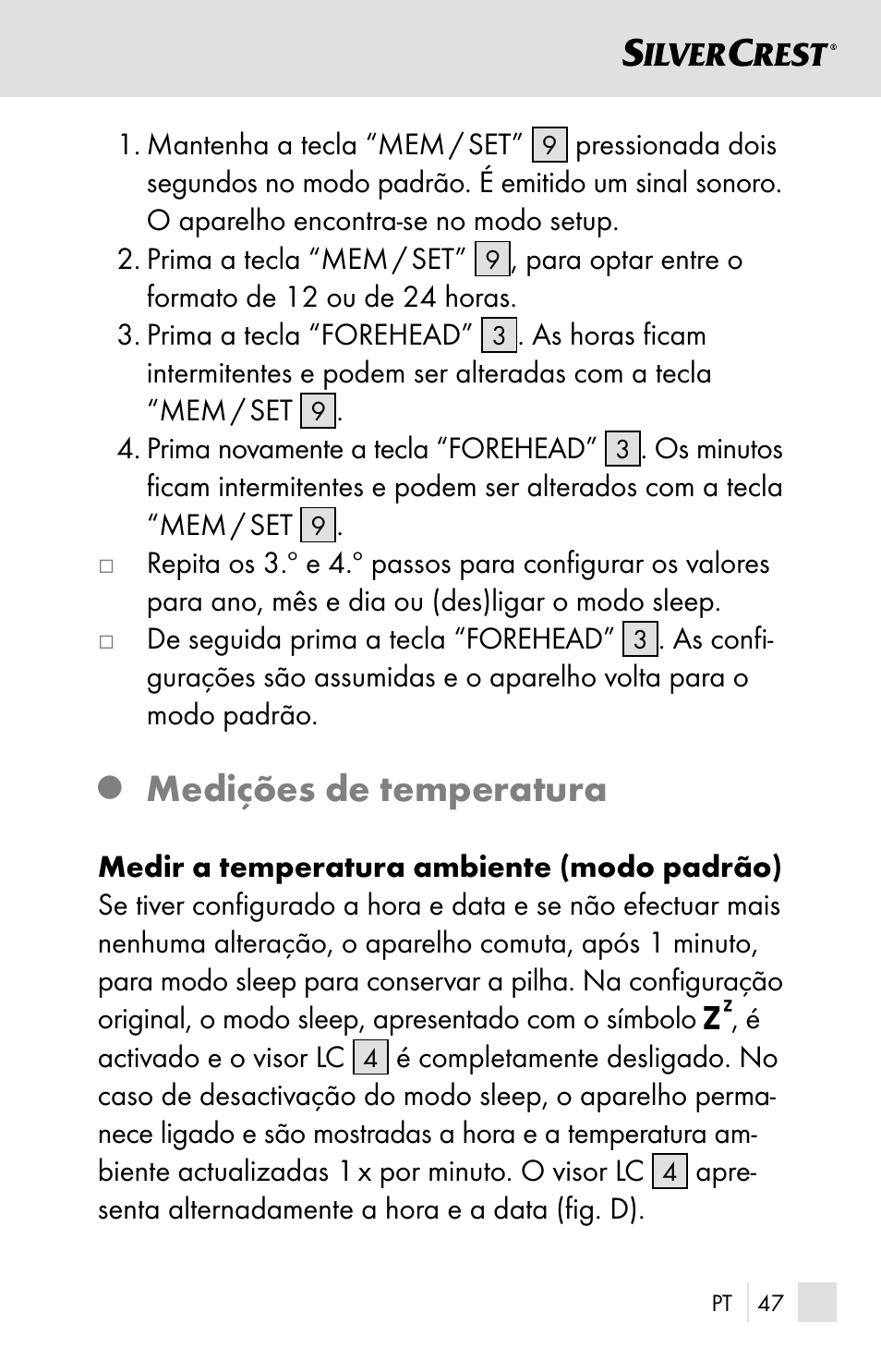 Medições de temperatura | Silvercrest SSOT 6 B2 User Manual | Page 47 / 121
