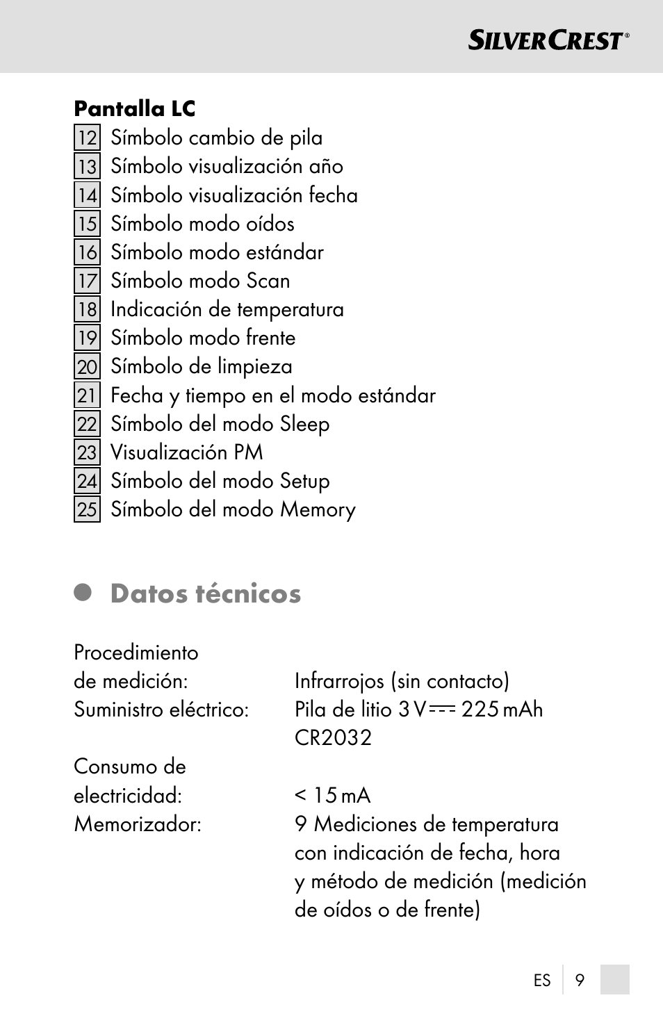 Datos técnicos | Silvercrest SSOT 6 B2 User Manual | Page 9 / 121