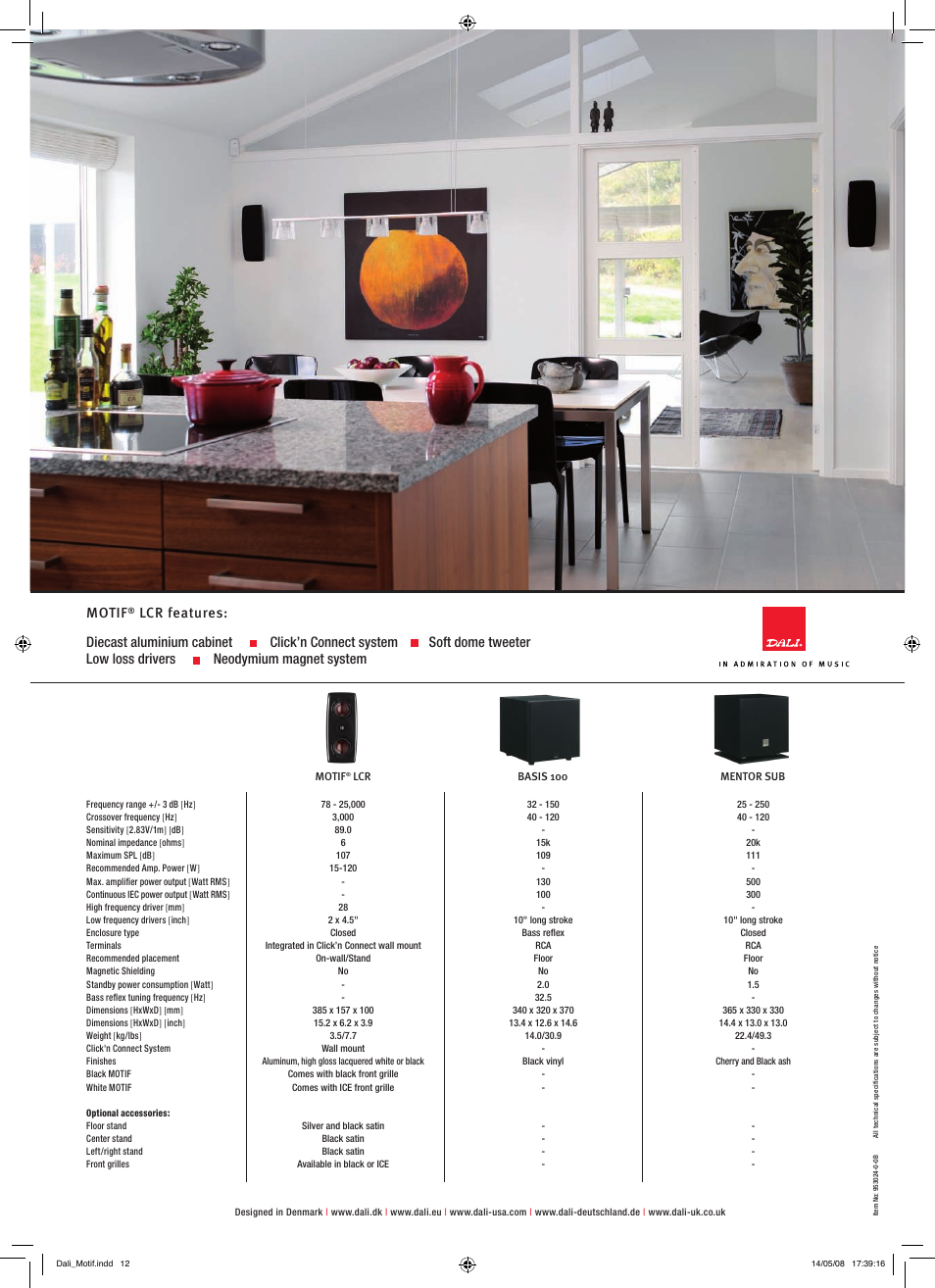 DALI Loudspeakers MOTIF User Manual | Page 12 / 12