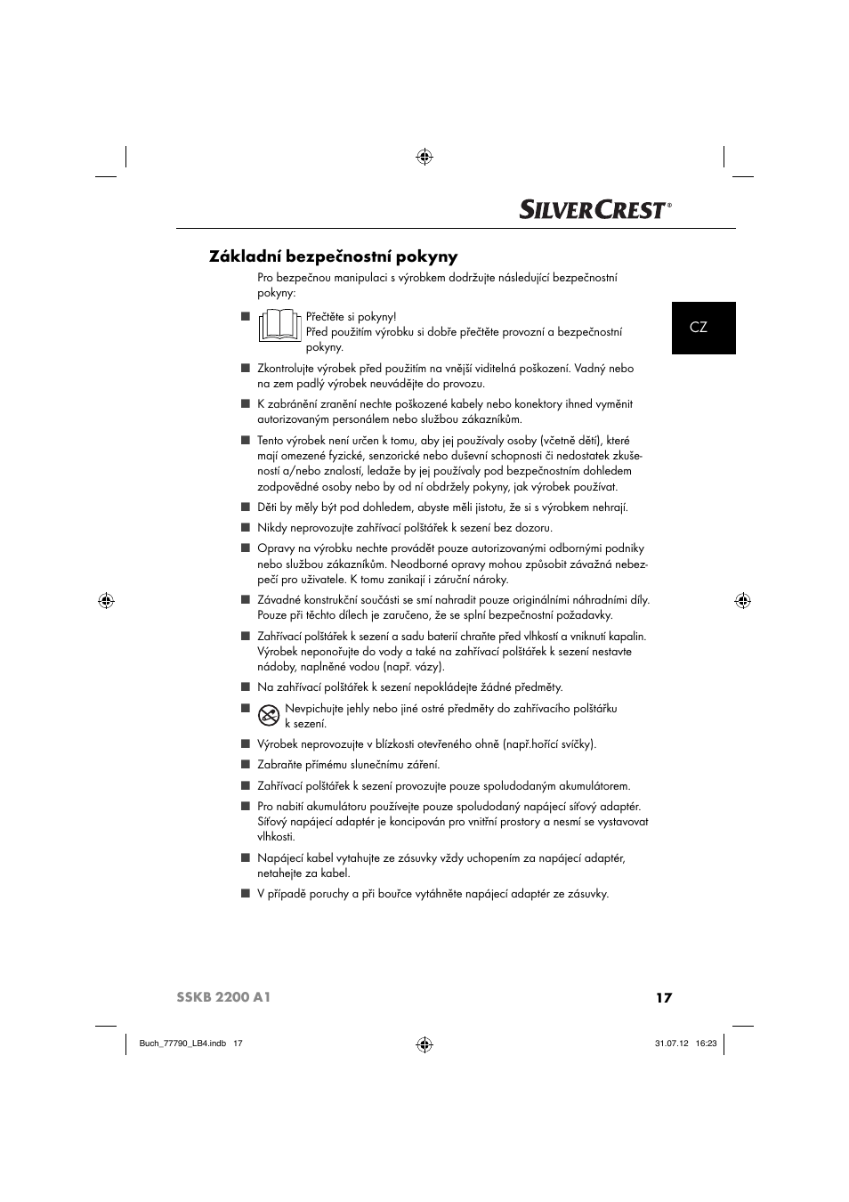 Základní bezpečnostní pokyny | Silvercrest SSKB 2200 A1 User Manual | Page 20 / 40