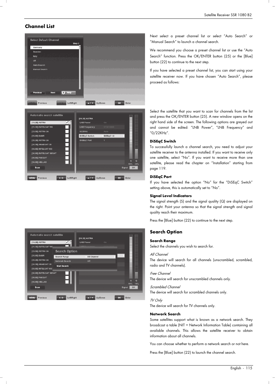 Channel list | Silvercrest SSR 1080 B2 User Manual | Page 117 / 140