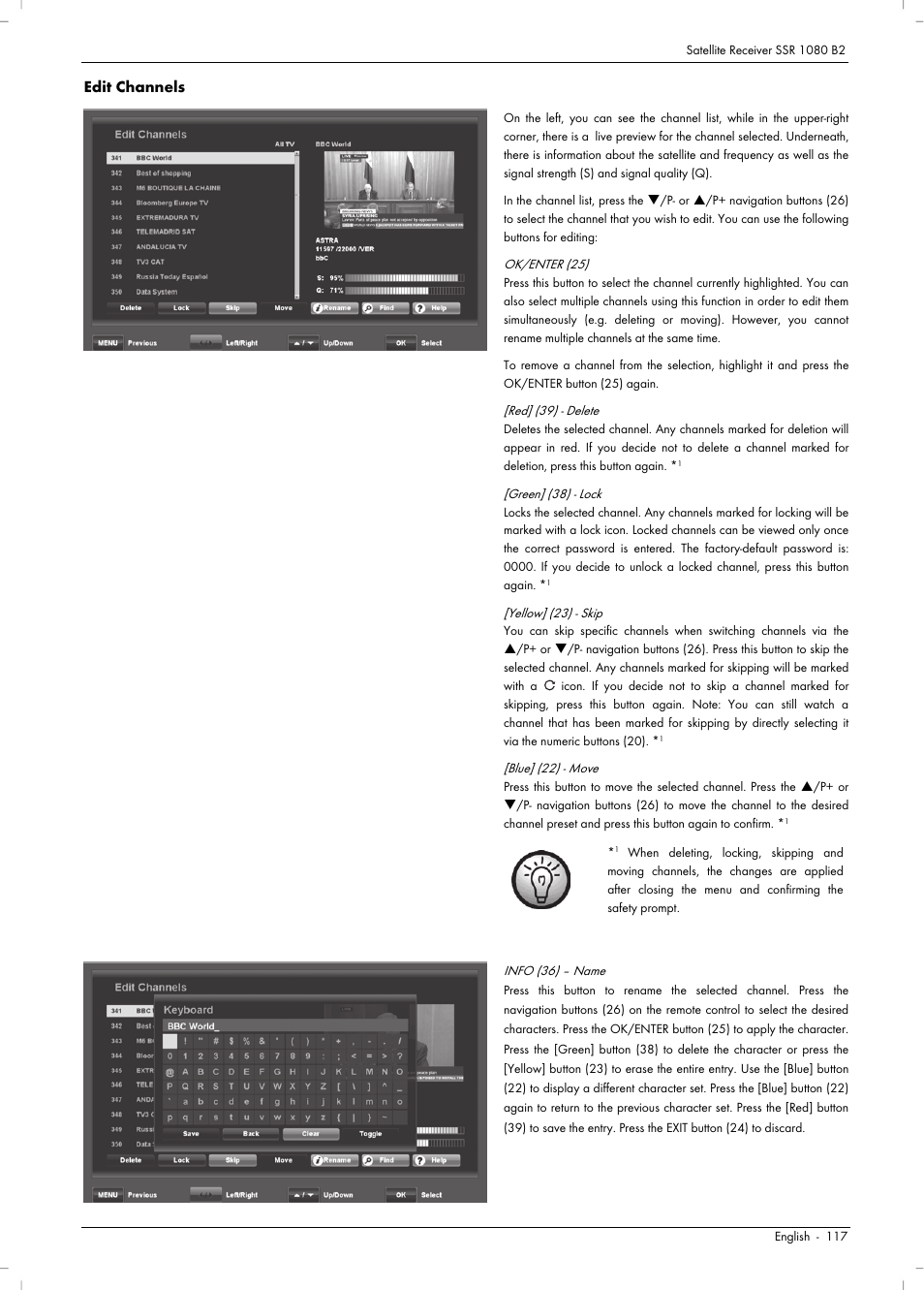 Edit channels | Silvercrest SSR 1080 B2 User Manual | Page 119 / 140