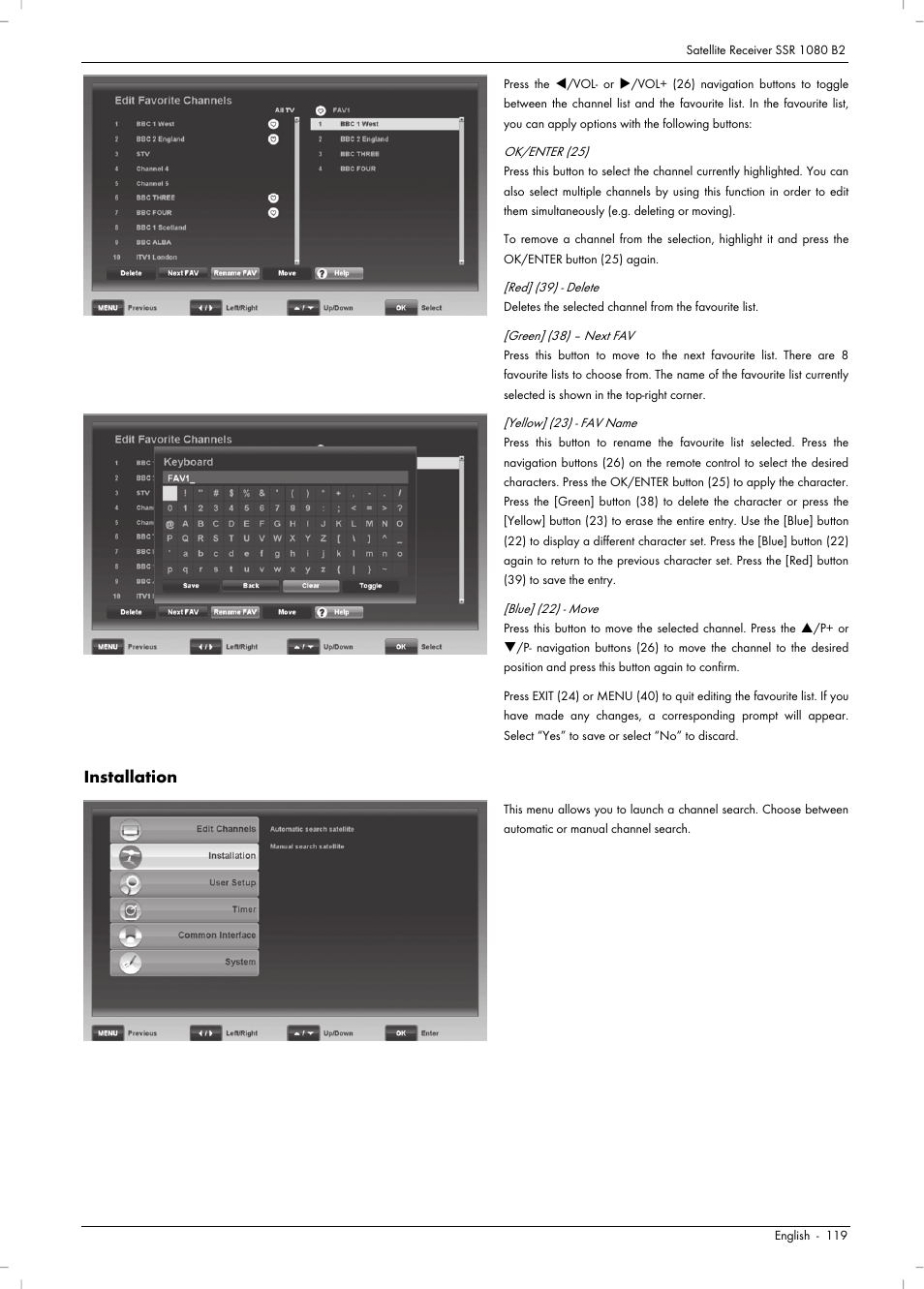 Installation | Silvercrest SSR 1080 B2 User Manual | Page 121 / 140