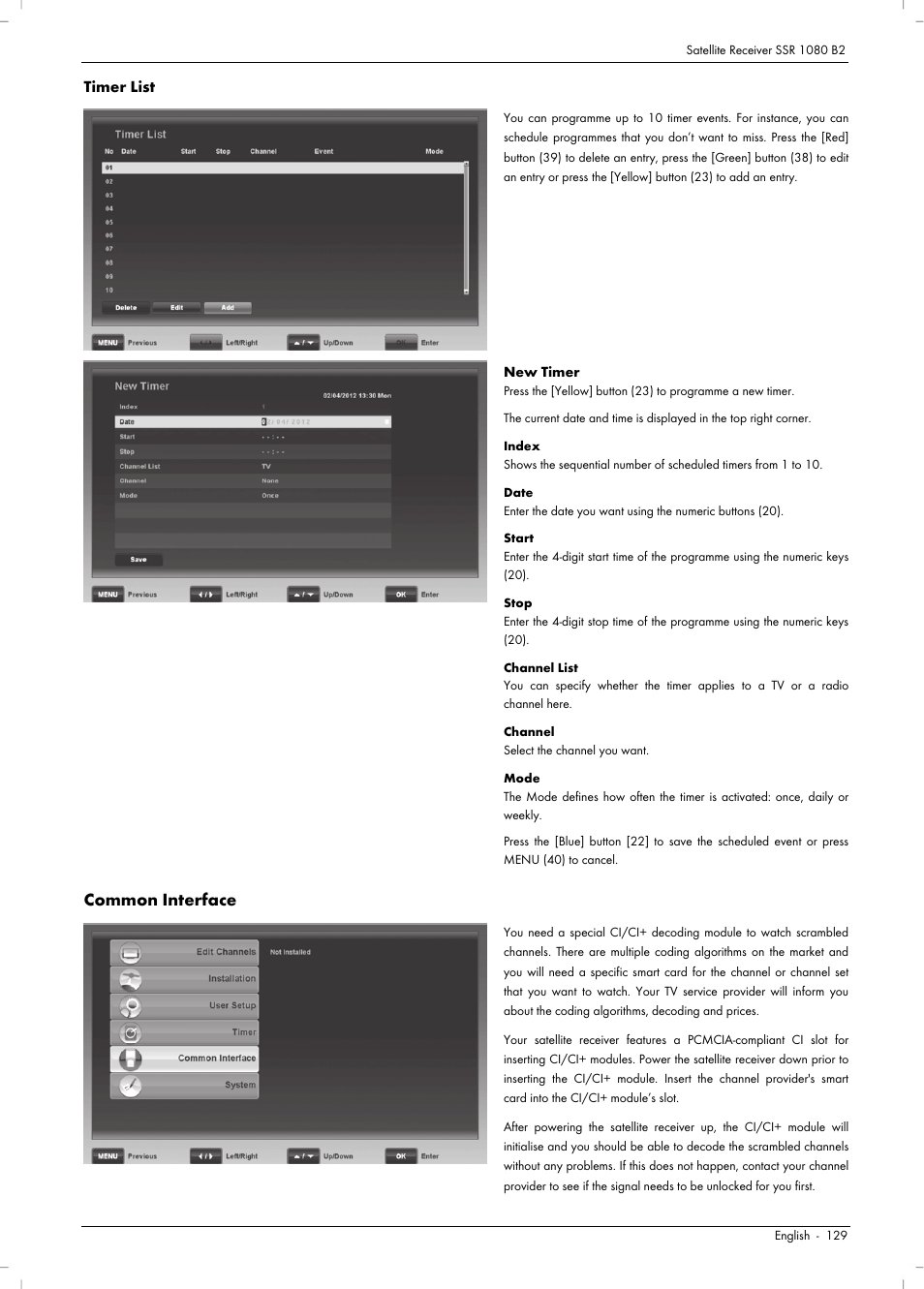 Common interface | Silvercrest SSR 1080 B2 User Manual | Page 131 / 140