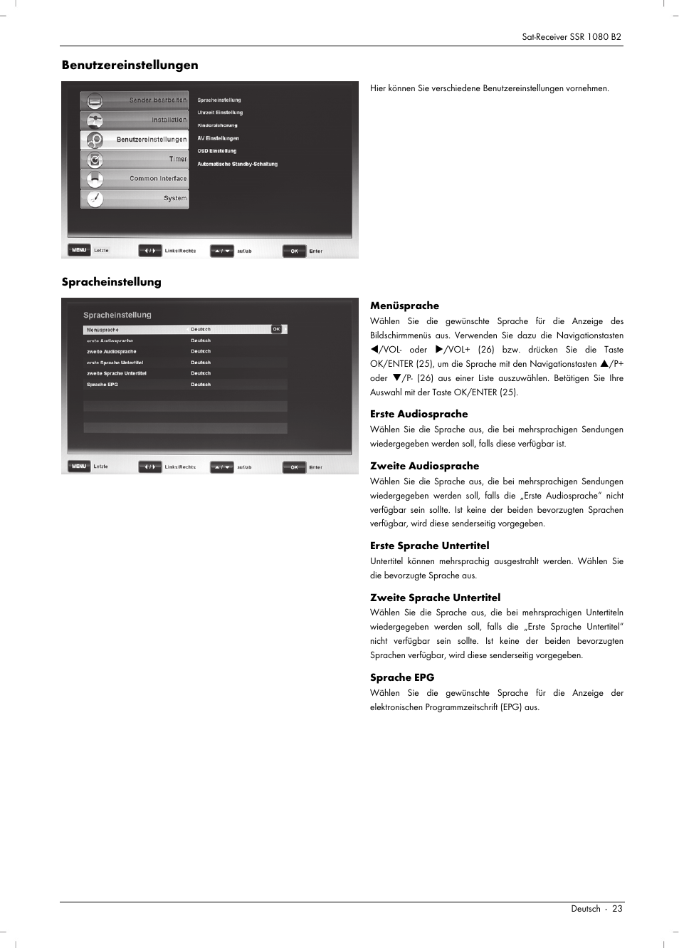 Benutzereinstellungen | Silvercrest SSR 1080 B2 User Manual | Page 25 / 140