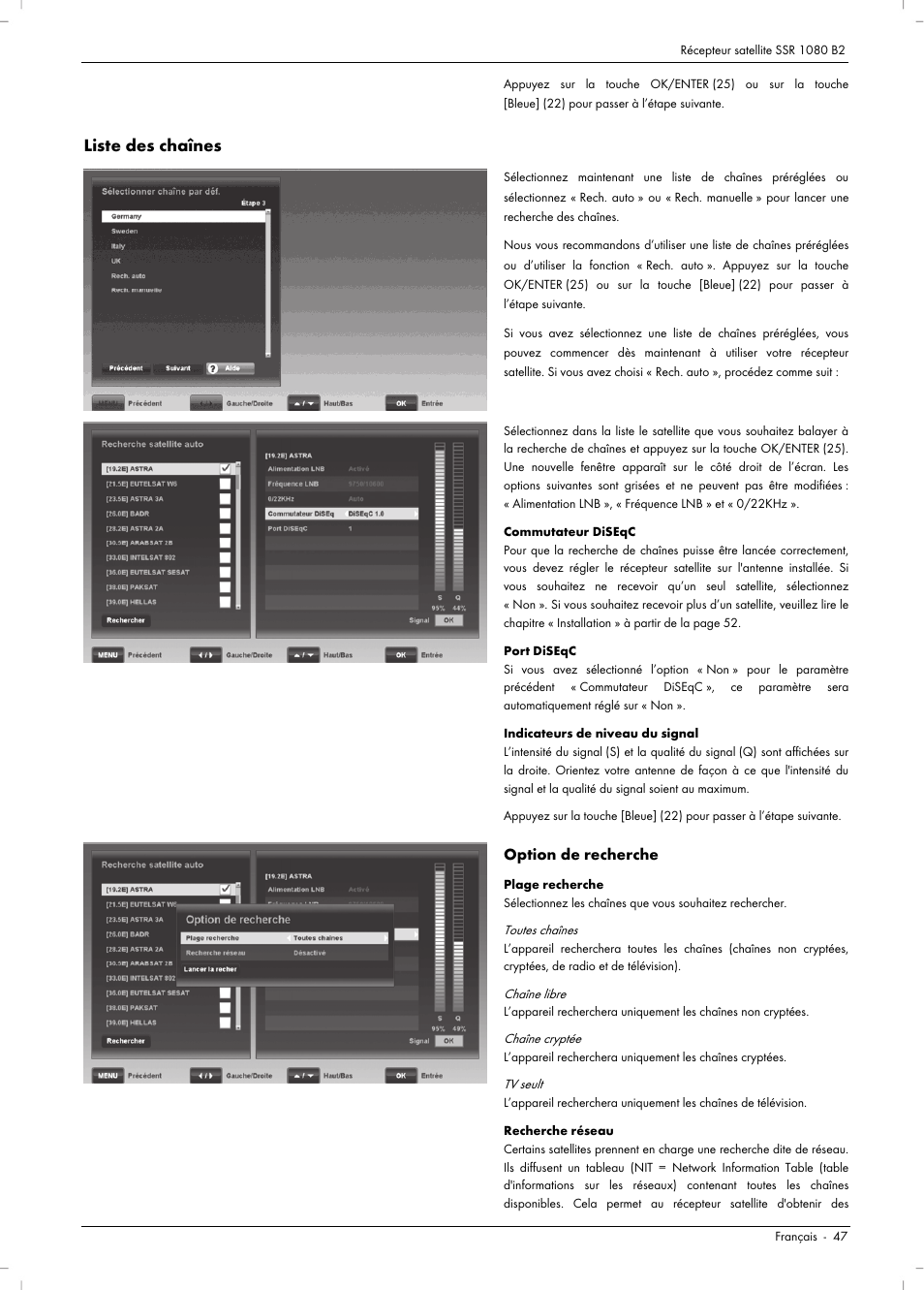 Liste des chaînes | Silvercrest SSR 1080 B2 User Manual | Page 49 / 140