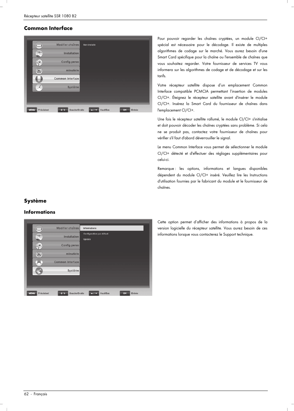 Common interface, Système | Silvercrest SSR 1080 B2 User Manual | Page 64 / 140