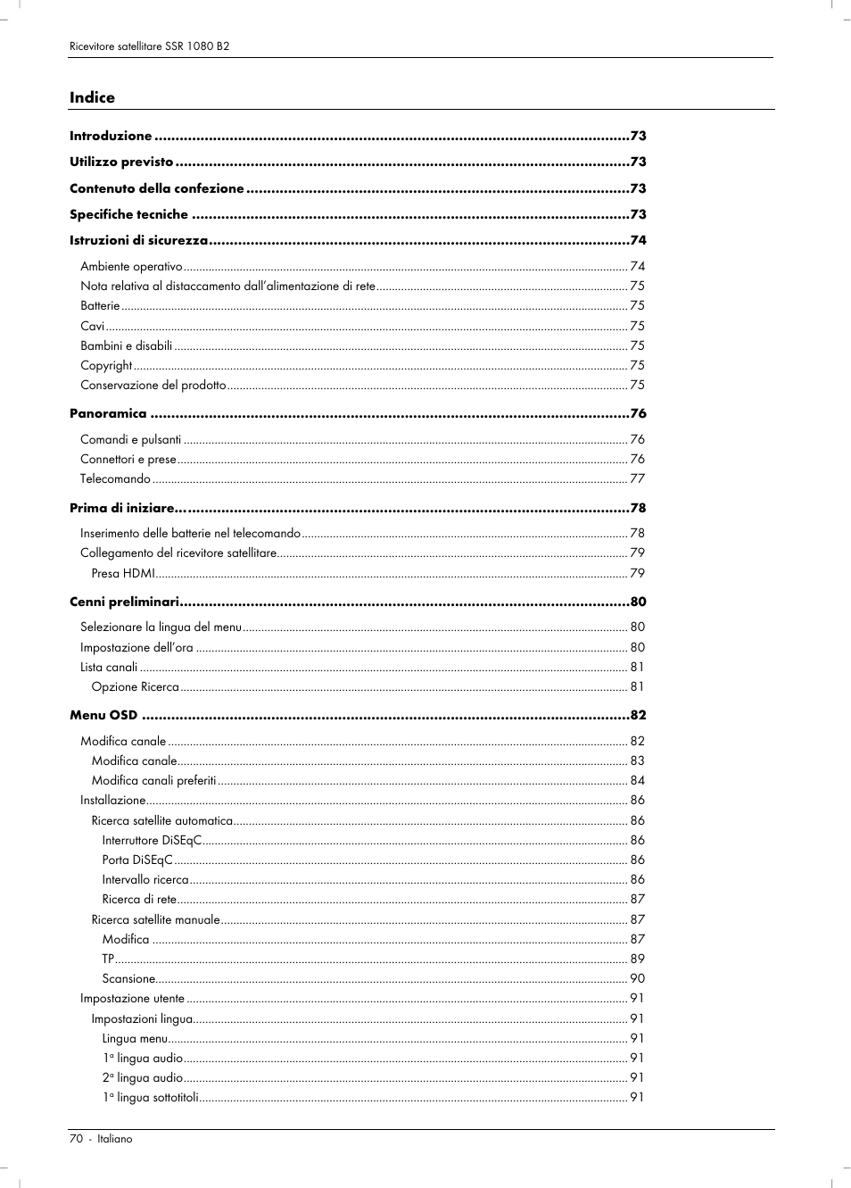 Indice | Silvercrest SSR 1080 B2 User Manual | Page 72 / 140