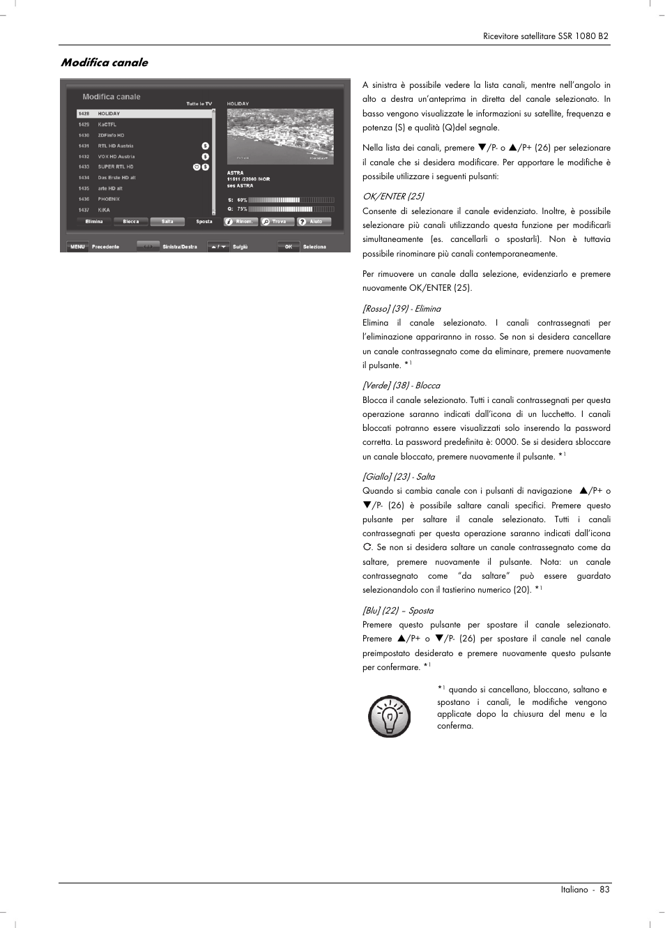 Modifica canale | Silvercrest SSR 1080 B2 User Manual | Page 85 / 140