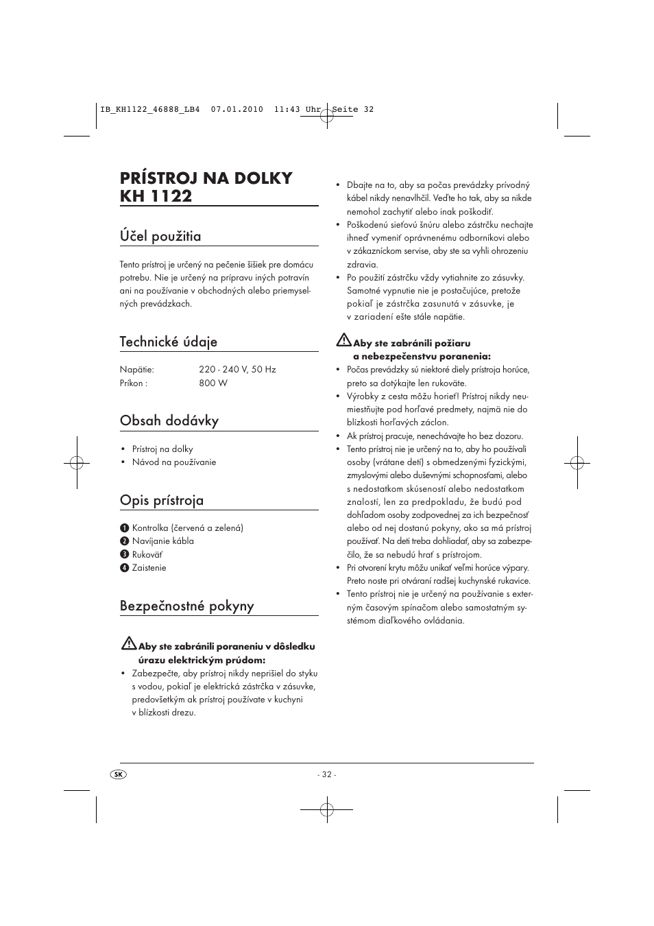 Silvercrest KH 1122 User Manual | Page 34 / 50