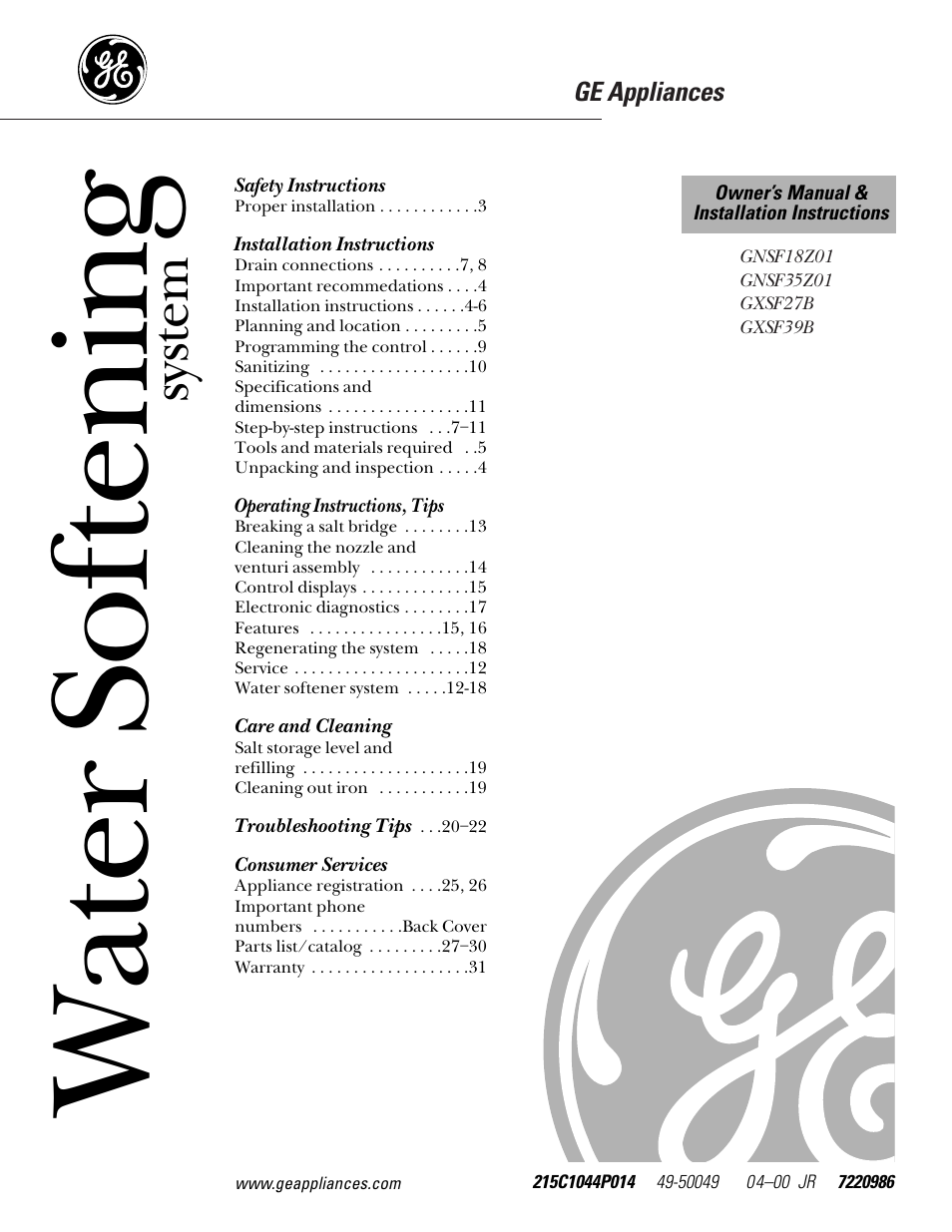 Diamond Power Products GXSF27B User Manual | 32 pages