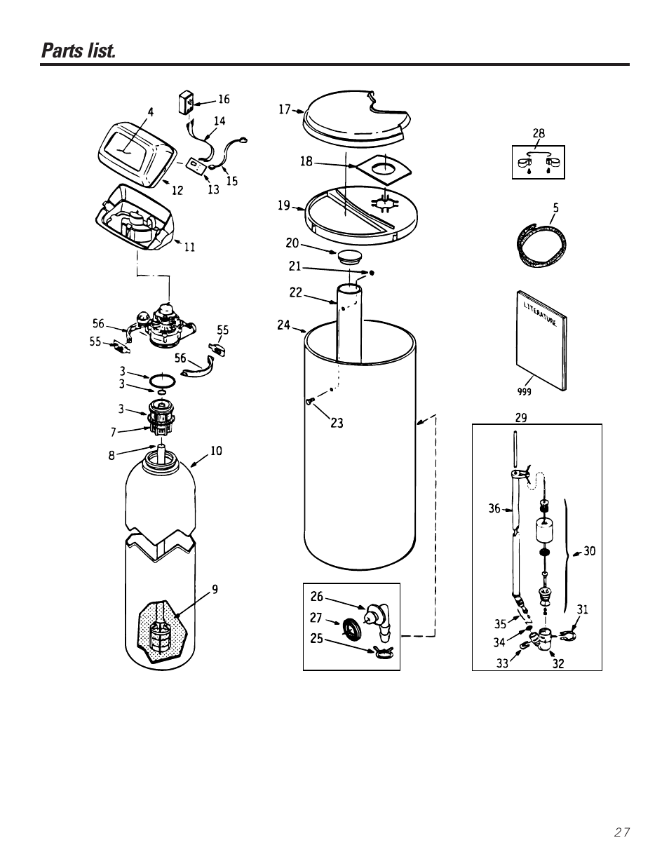 Parts list/catalog, Parts list/catalog –30, Parts list | Diamond Power Products GXSF27B User Manual | Page 27 / 32