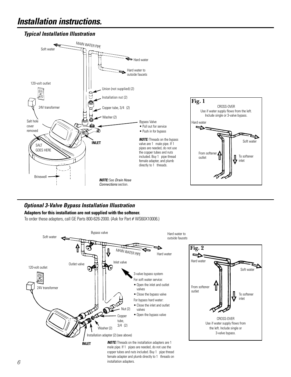 Installation instructions, Fig. 1 fig. 2 | Diamond Power Products GXSF27B User Manual | Page 6 / 32