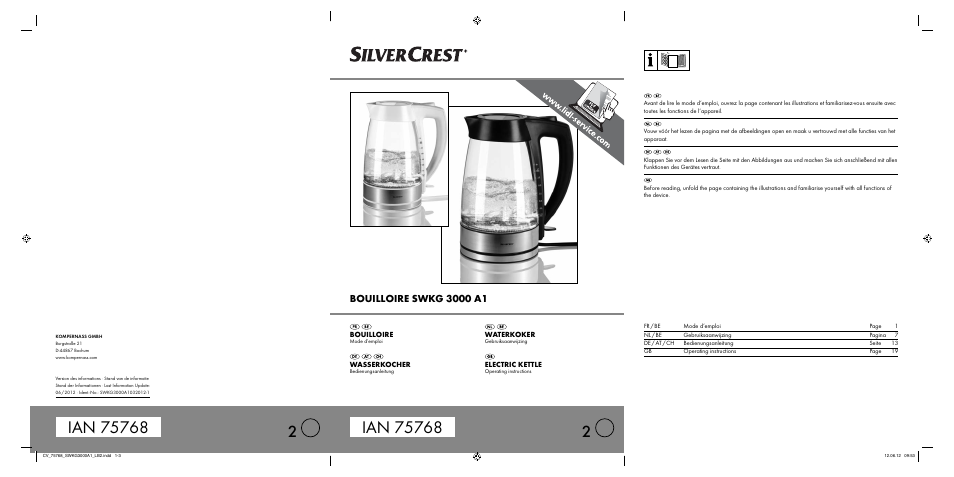 Silvercrest SWKG 3000 A1 User Manual | 26 pages