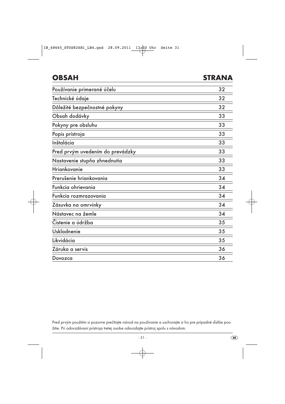 Silvercrest STOS 826 B1 User Manual | Page 33 / 44