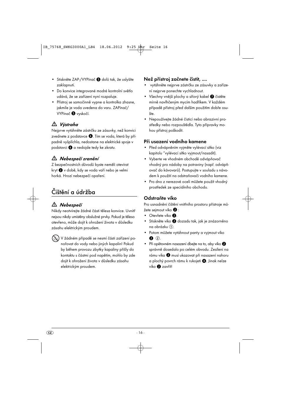 Čištění a údržba | Silvercrest SWKG 3000 A1 User Manual | Page 18 / 32