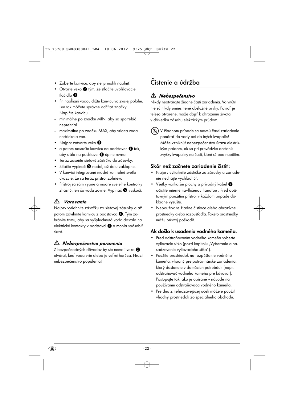 Čistenie a údržba | Silvercrest SWKG 3000 A1 User Manual | Page 24 / 32