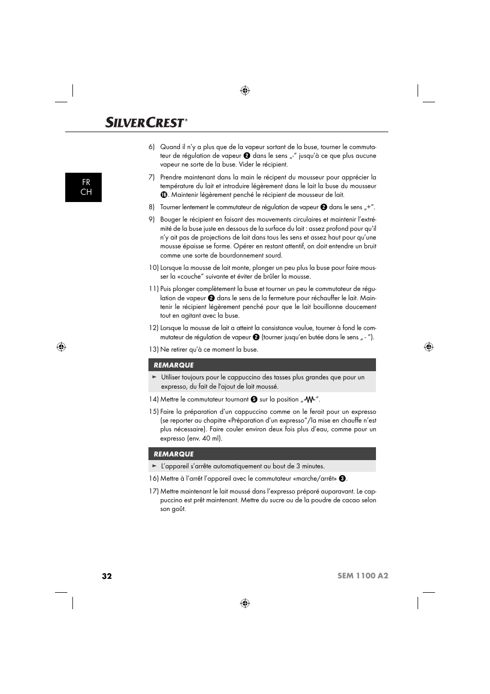 Fr ch | Silvercrest SEM 1100 A2 User Manual | Page 34 / 81