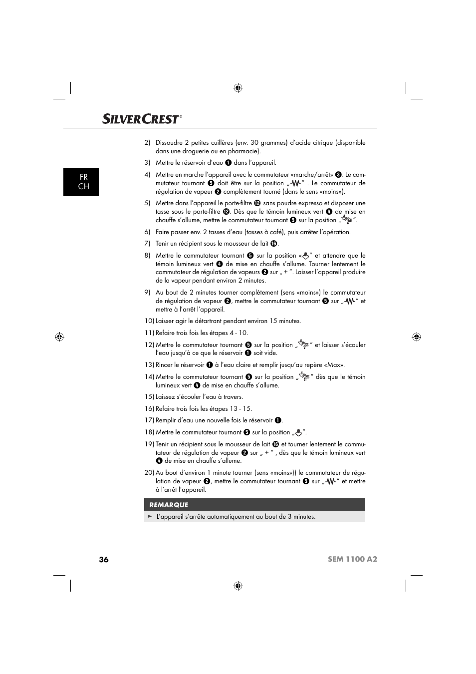 Fr ch | Silvercrest SEM 1100 A2 User Manual | Page 38 / 81