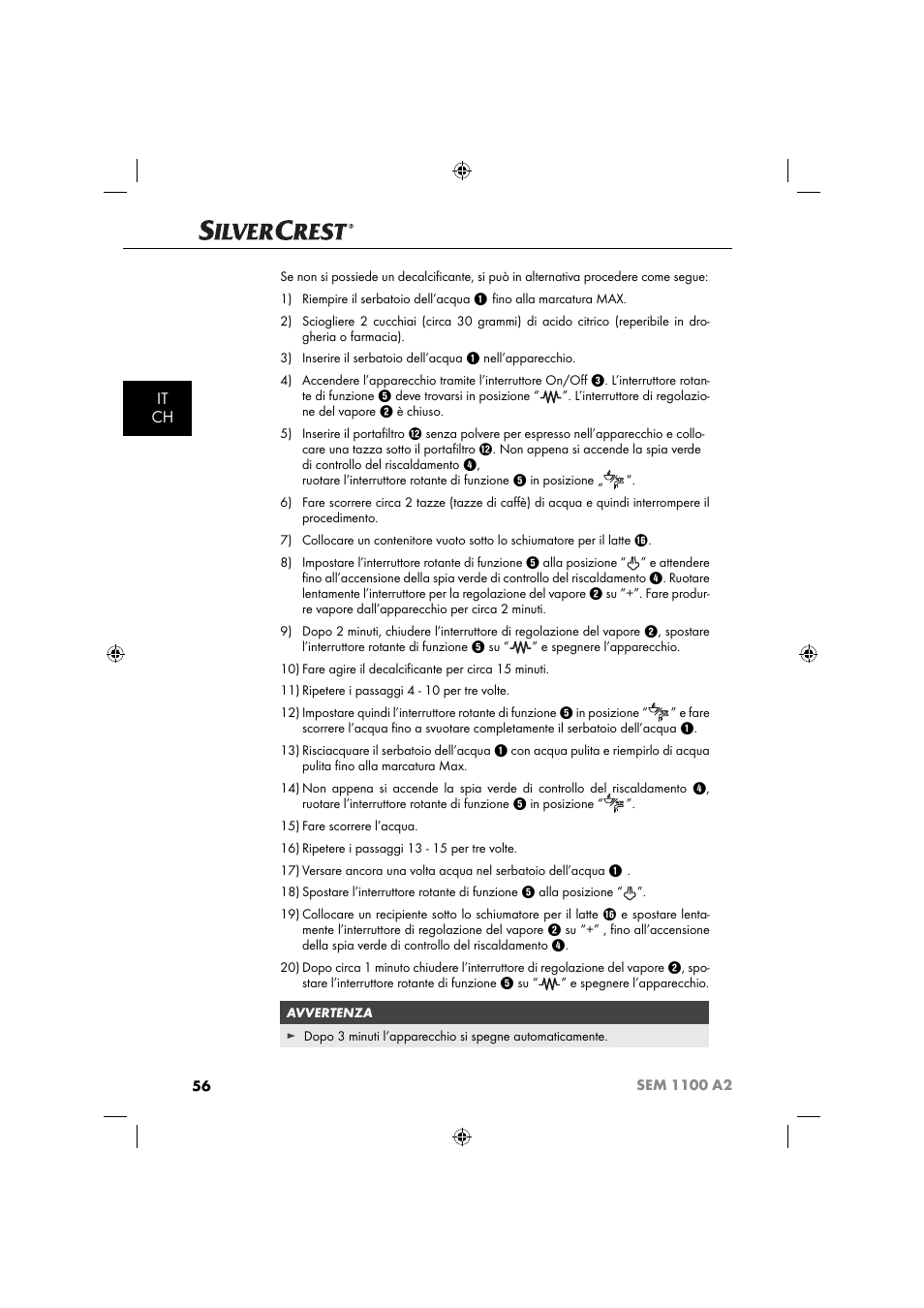 It ch | Silvercrest SEM 1100 A2 User Manual | Page 58 / 81