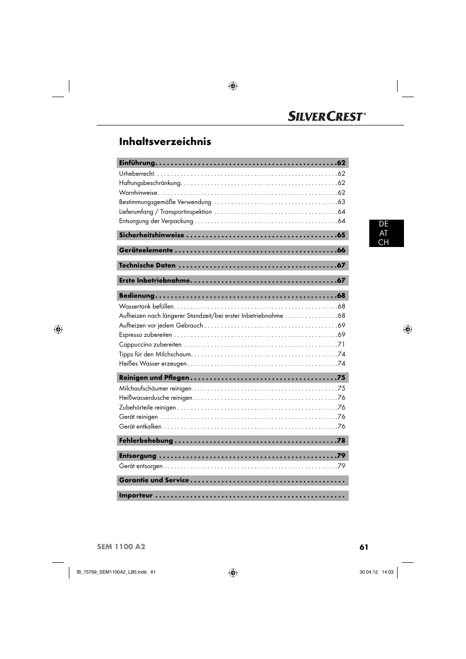 Silvercrest SEM 1100 A2 User Manual | Page 63 / 81