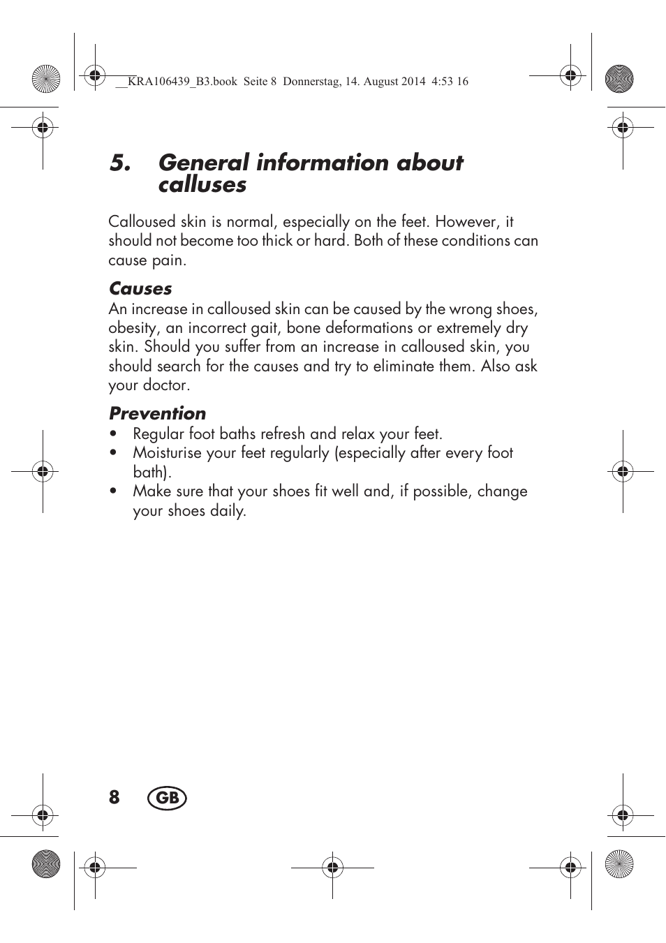 General information about calluses | Silvercrest SHE 3 A1 User Manual | Page 10 / 122