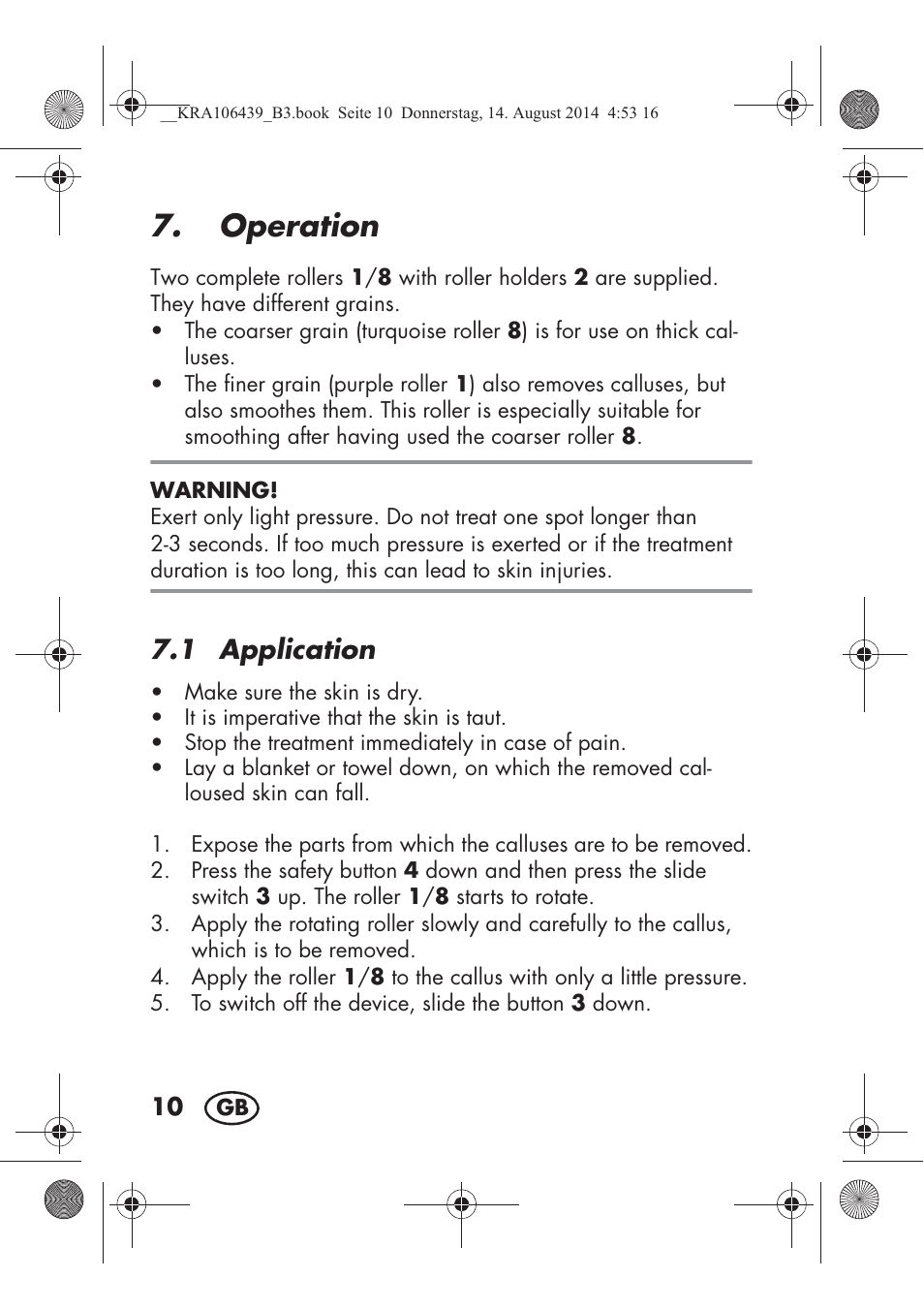 Operation, 1 application | Silvercrest SHE 3 A1 User Manual | Page 12 / 122