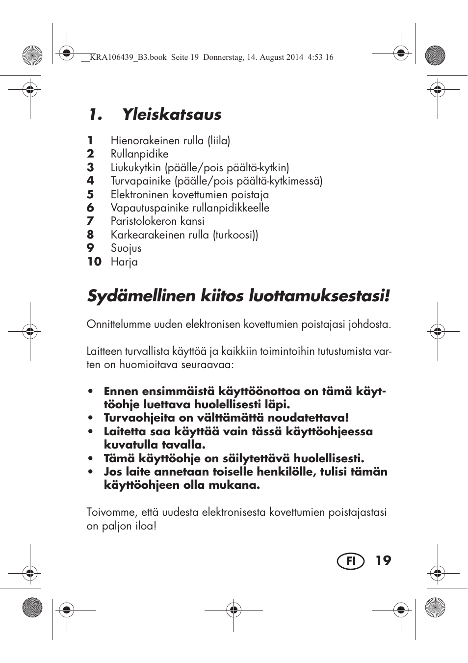 Sydämellinen kiitos luottamuksestasi, Yleiskatsaus | Silvercrest SHE 3 A1 User Manual | Page 21 / 122