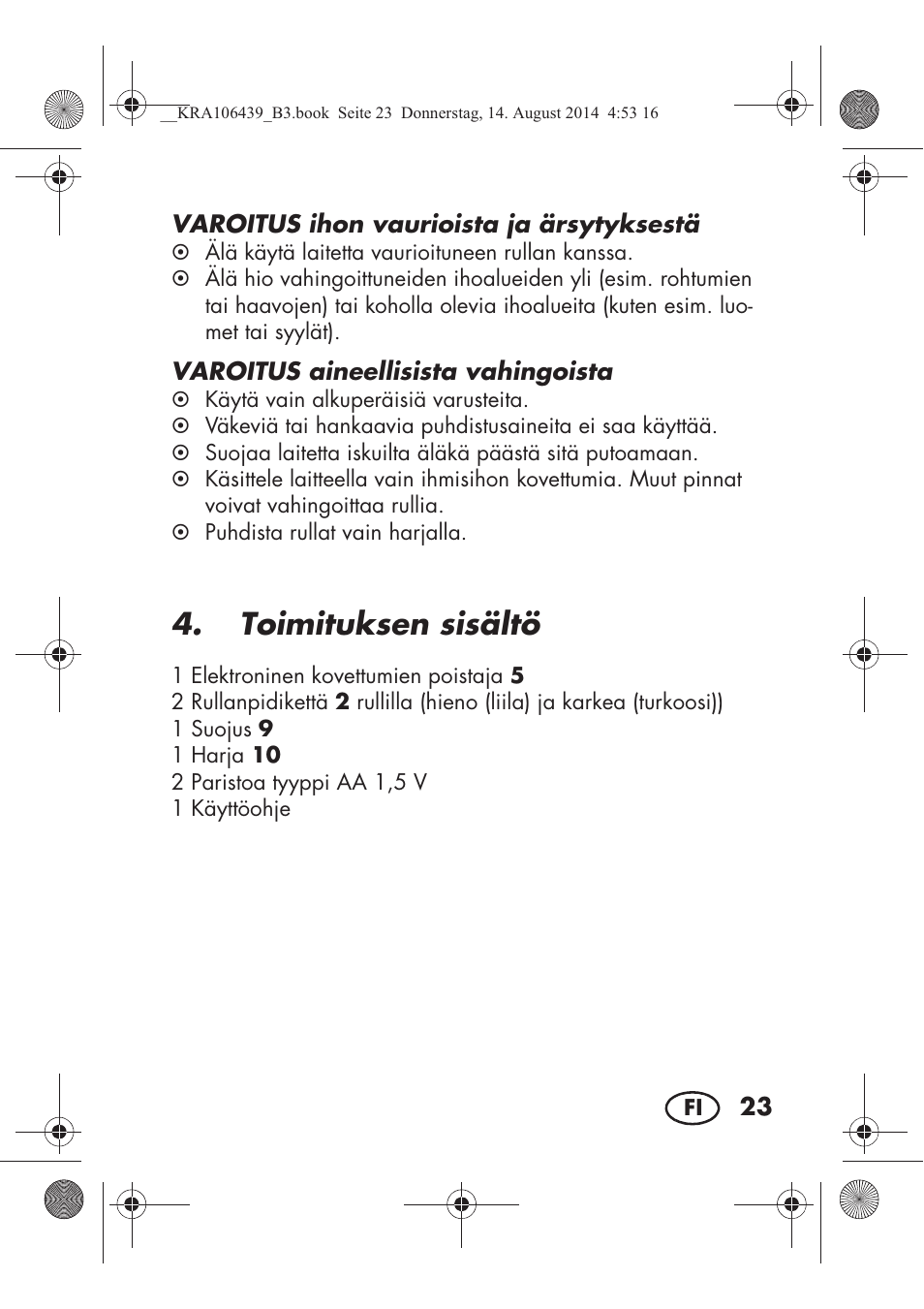 Toimituksen sisältö | Silvercrest SHE 3 A1 User Manual | Page 25 / 122