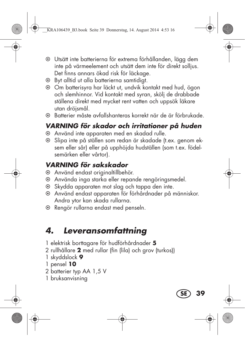 Leveransomfattning | Silvercrest SHE 3 A1 User Manual | Page 41 / 122