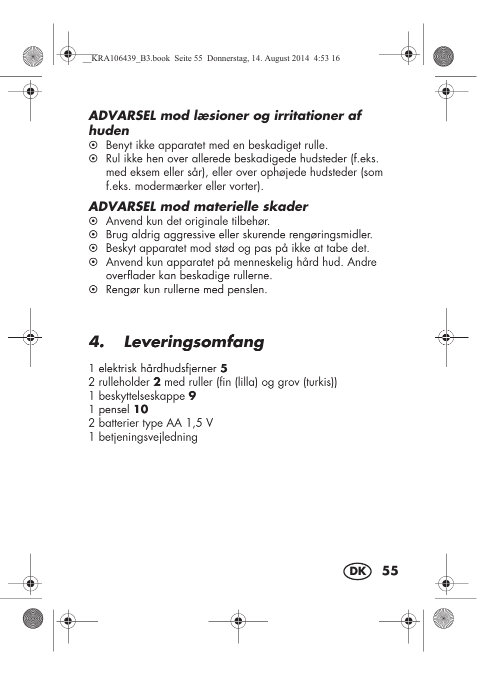 Leveringsomfang | Silvercrest SHE 3 A1 User Manual | Page 57 / 122