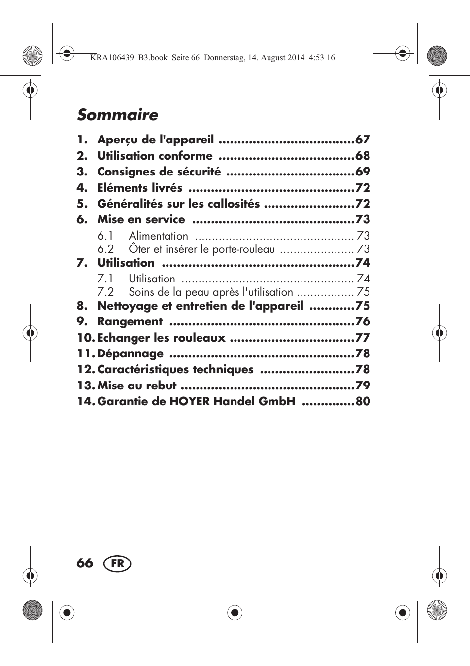 Sommaire | Silvercrest SHE 3 A1 User Manual | Page 68 / 122