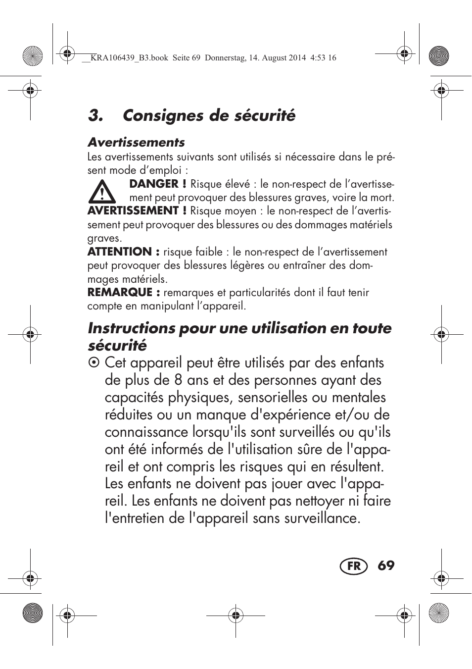 Consignes de sécurité | Silvercrest SHE 3 A1 User Manual | Page 71 / 122