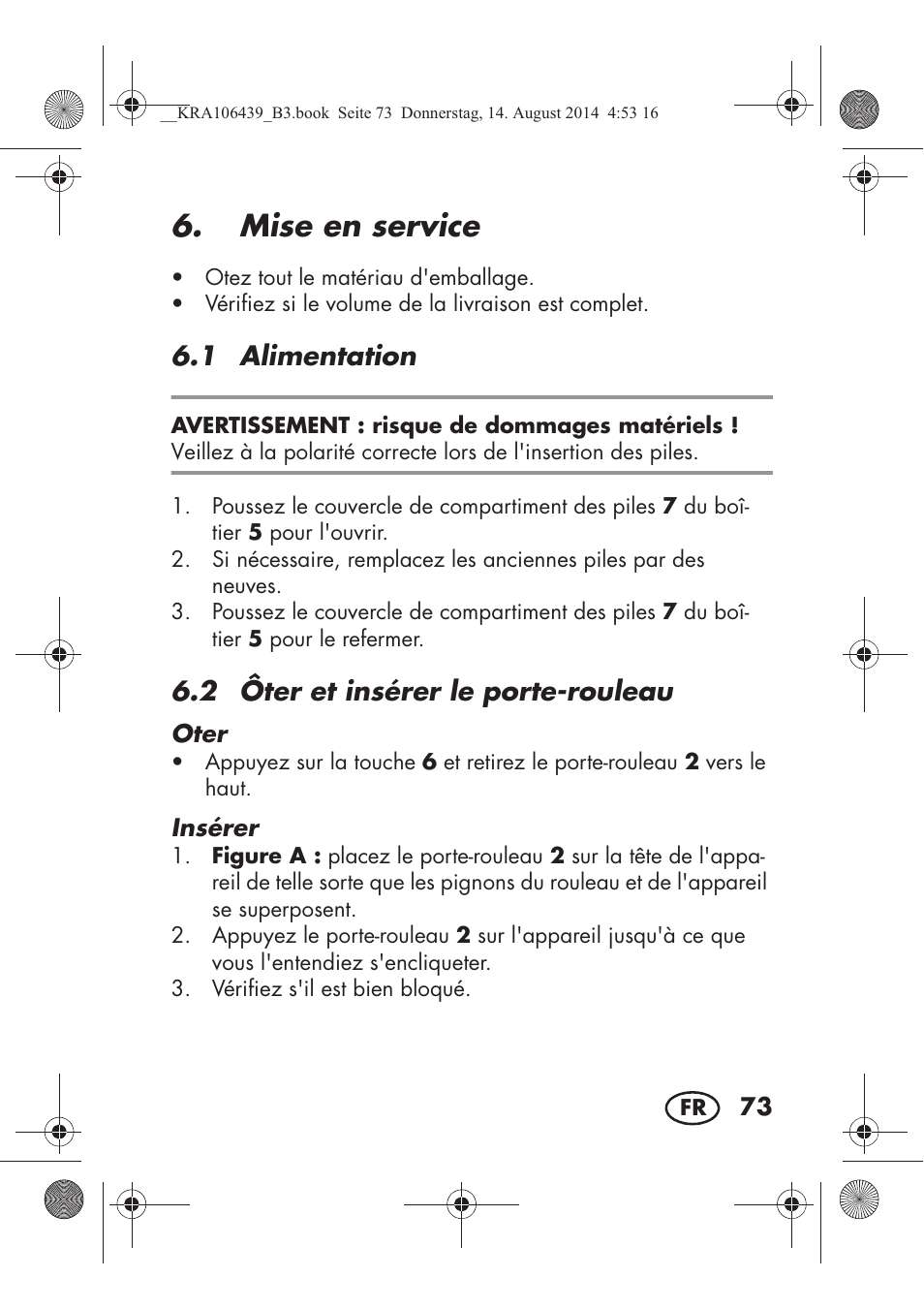 Mise en service, 1 alimentation, 2 ôter et insérer le porte-rouleau | Silvercrest SHE 3 A1 User Manual | Page 75 / 122