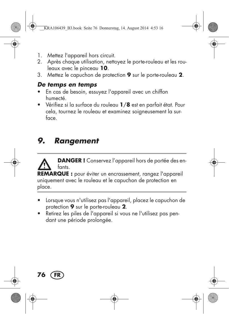 Rangement | Silvercrest SHE 3 A1 User Manual | Page 78 / 122