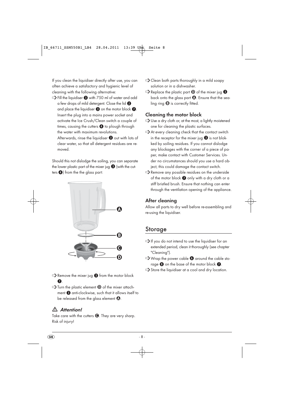 Storage | Silvercrest SSM 550 A1 User Manual | Page 10 / 72