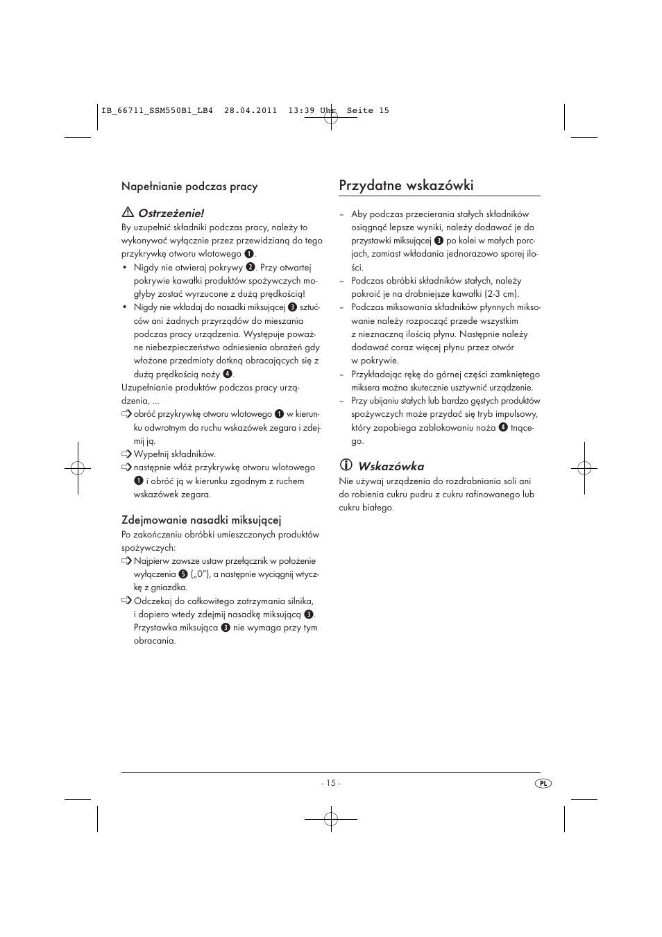 Przydatne wskazówki | Silvercrest SSM 550 A1 User Manual | Page 17 / 72