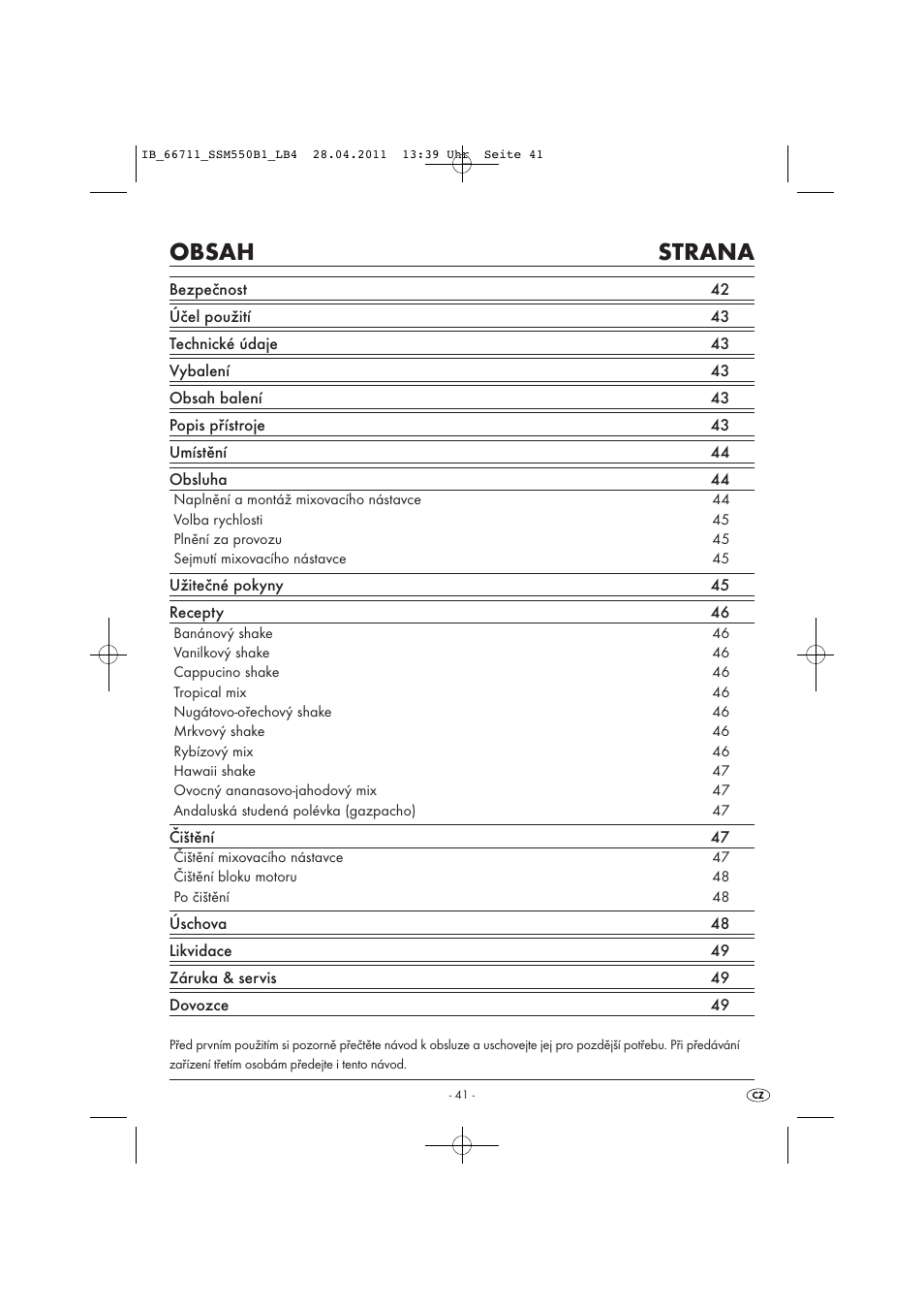 Silvercrest SSM 550 A1 User Manual | Page 43 / 72