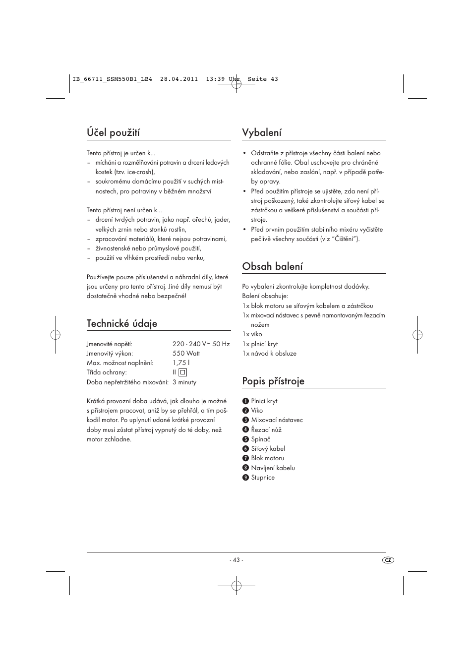 Silvercrest SSM 550 A1 User Manual | Page 45 / 72