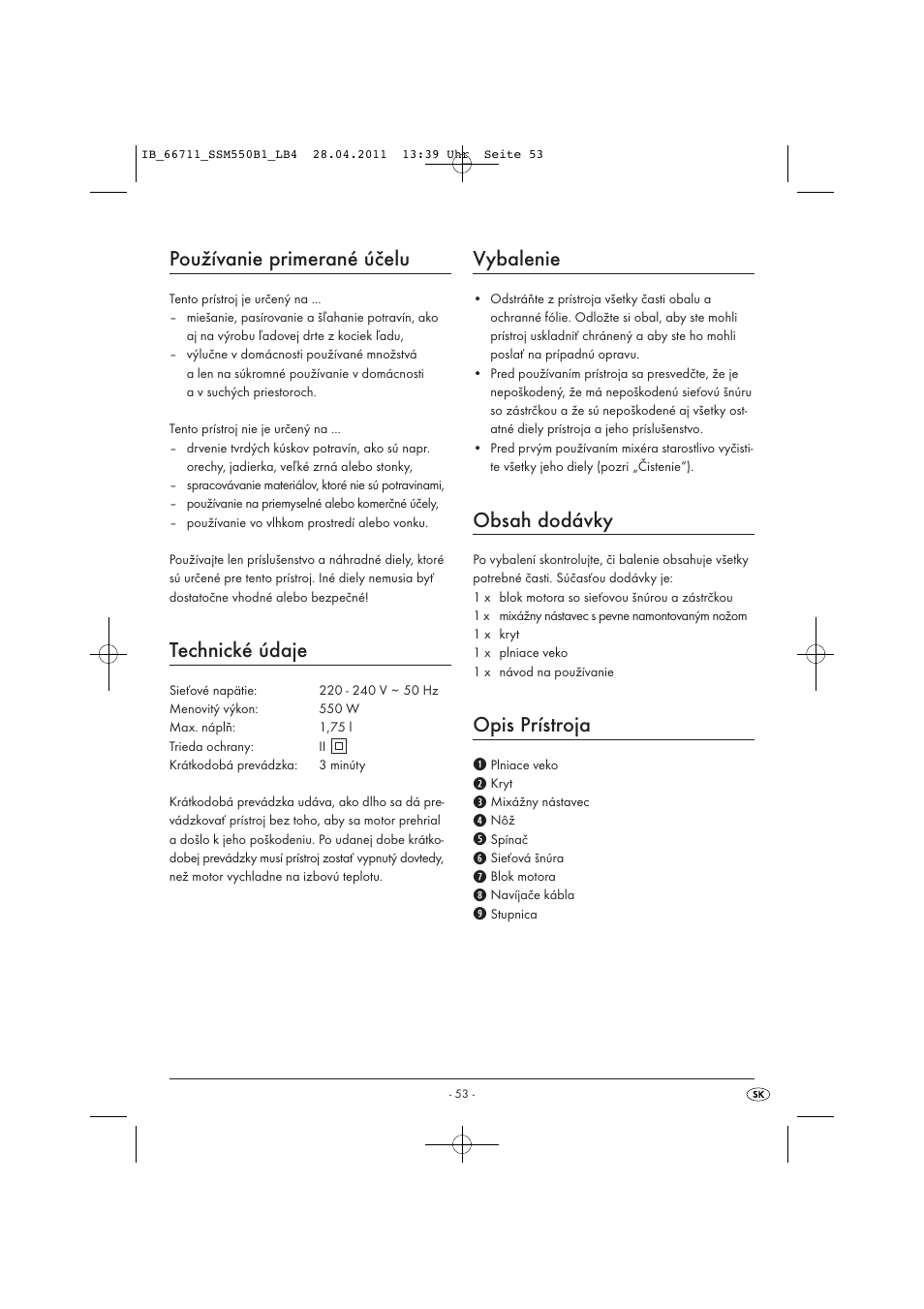 Silvercrest SSM 550 A1 User Manual | Page 55 / 72