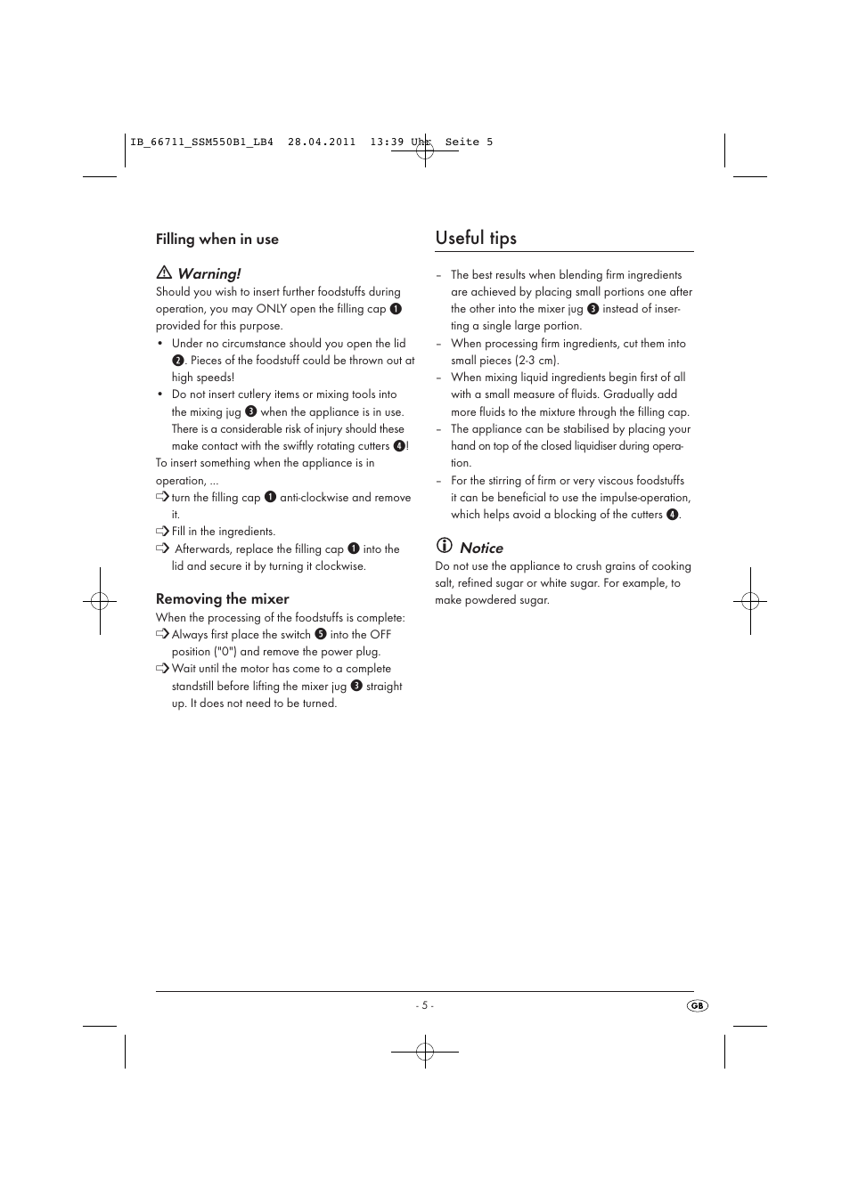 Useful tips | Silvercrest SSM 550 A1 User Manual | Page 7 / 72