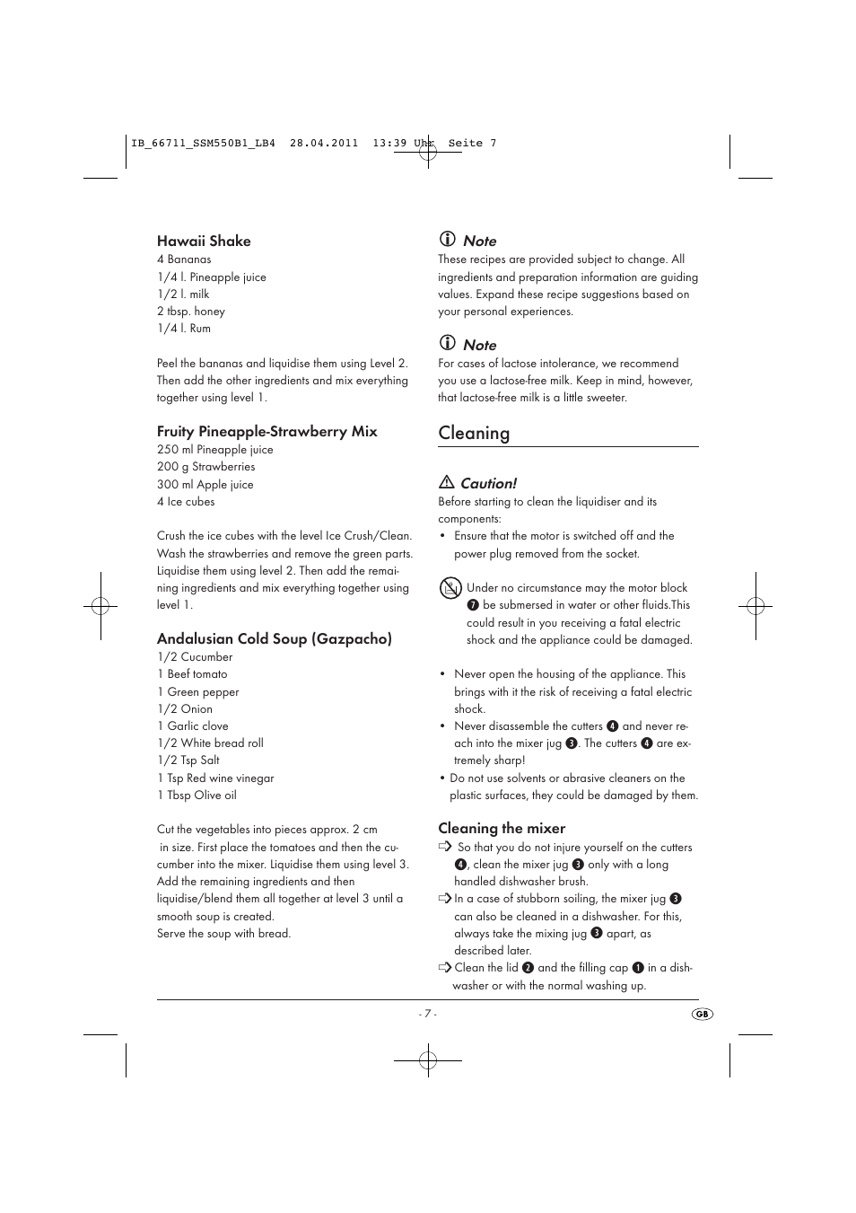 Cleaning | Silvercrest SSM 550 A1 User Manual | Page 9 / 72