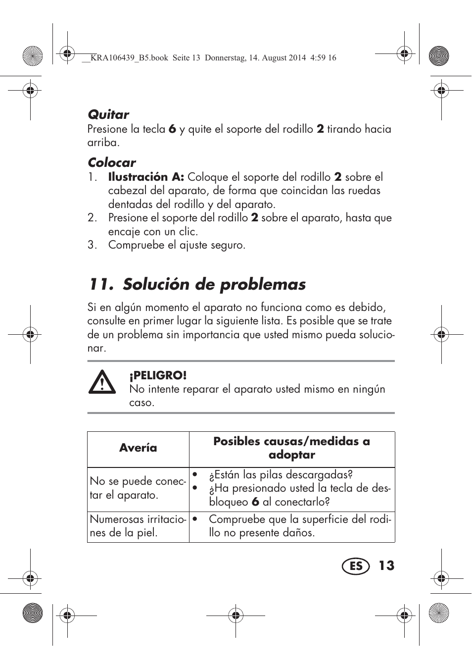 Solución de problemas | Silvercrest SHE 3 A1 User Manual | Page 15 / 94